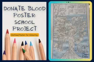 Donate Blood Poster with important slogans in it for school competitions.